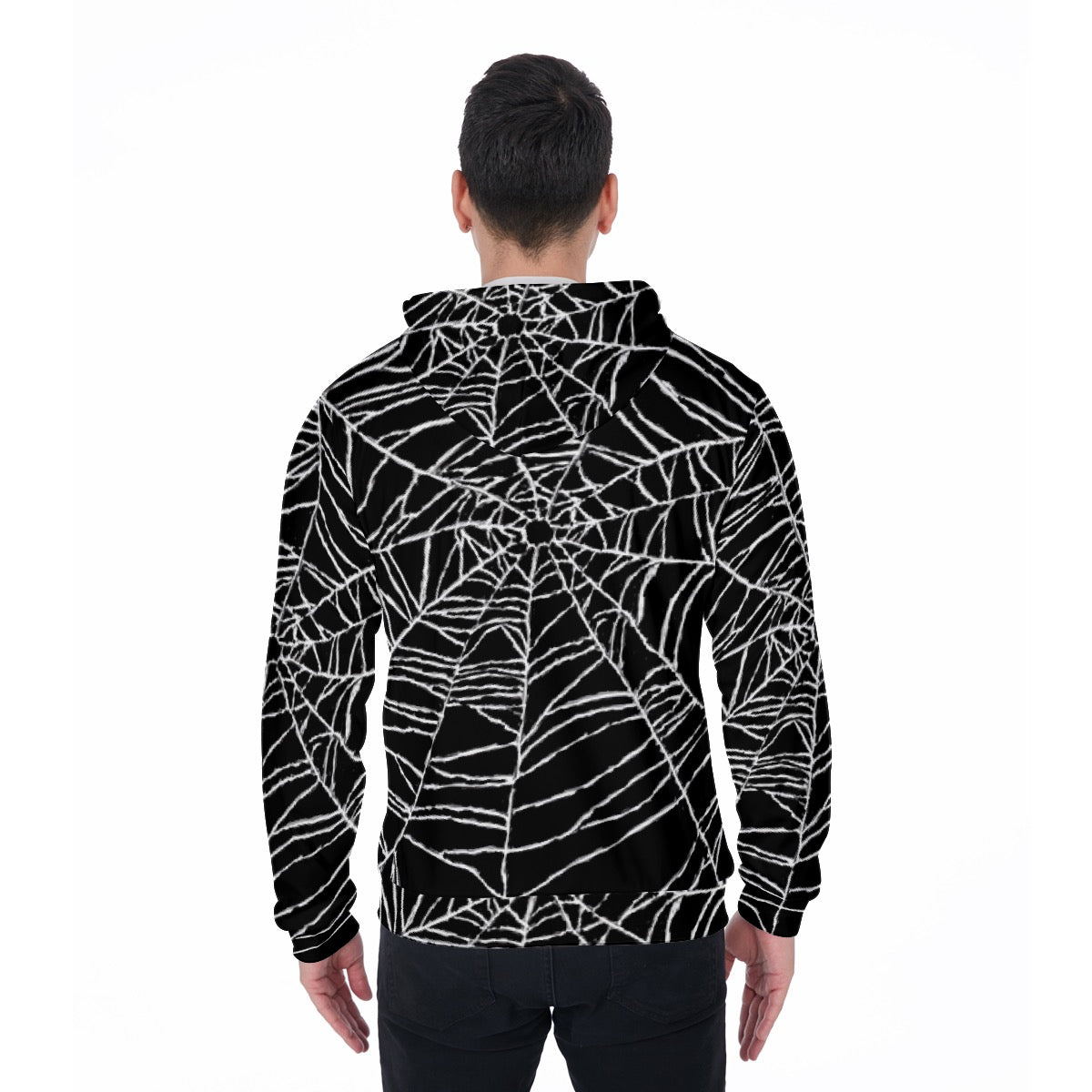 All-Over Print Zip Up Hoodie With Pocket