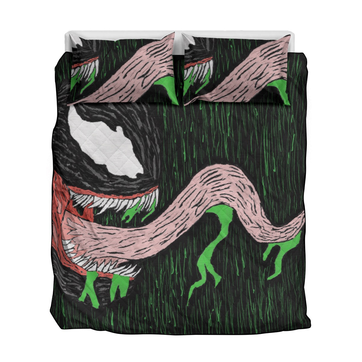 Quilt & Pillow Cases With  Edge-wrapping Strips