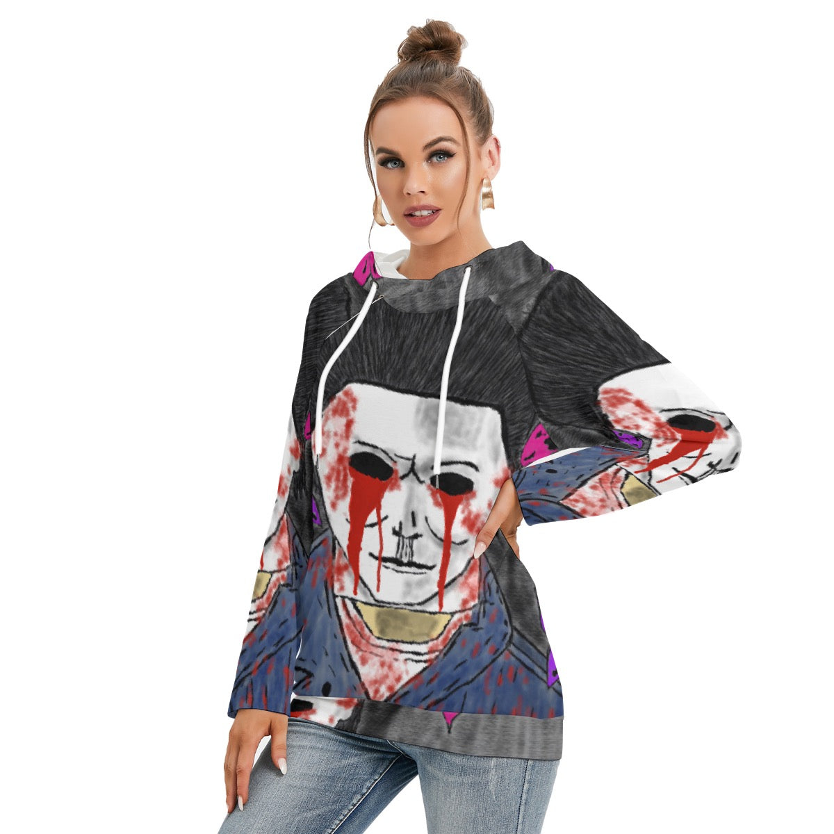 All-Over Print Women's Hoodie With Double Hood