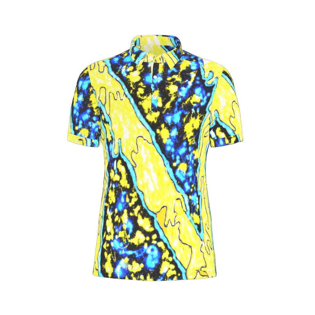 All-Over Print Men's Stretch Collar Polo Shirt