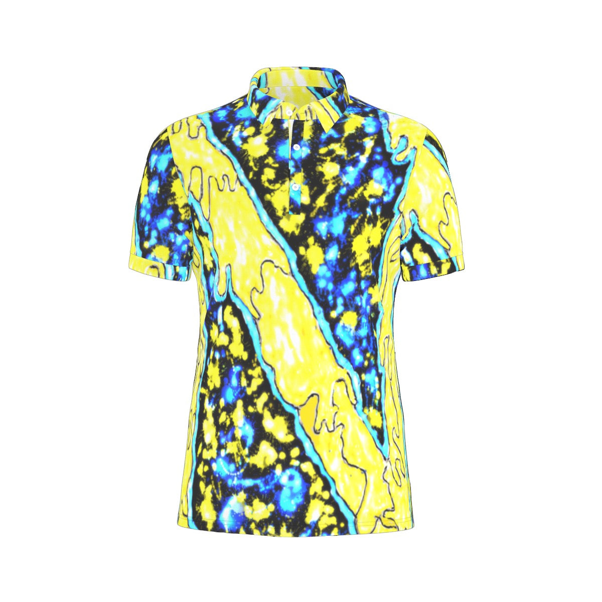 All-Over Print Men's Stretch Collar Polo Shirt