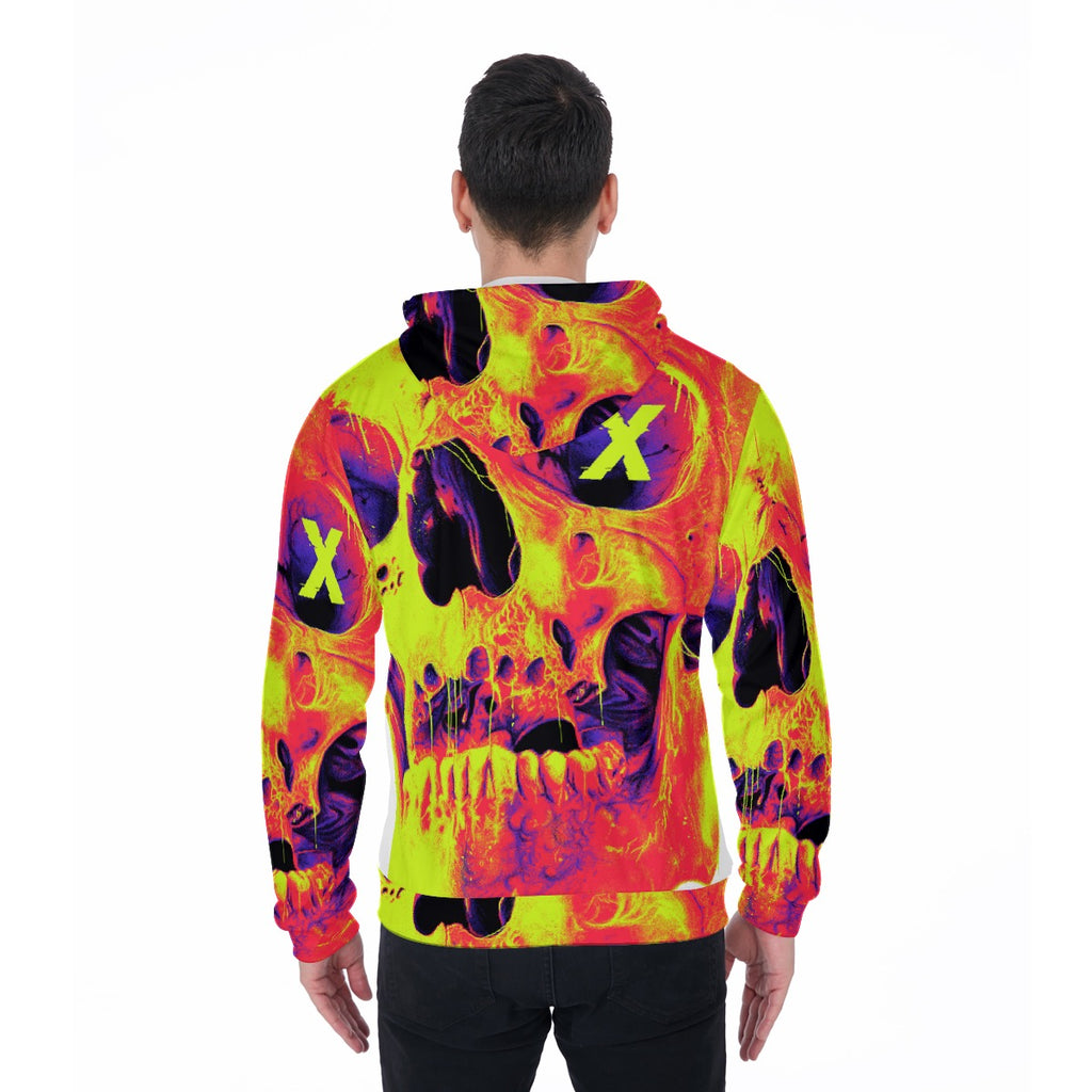All-Over Print Zip Up Hoodie With Pocket