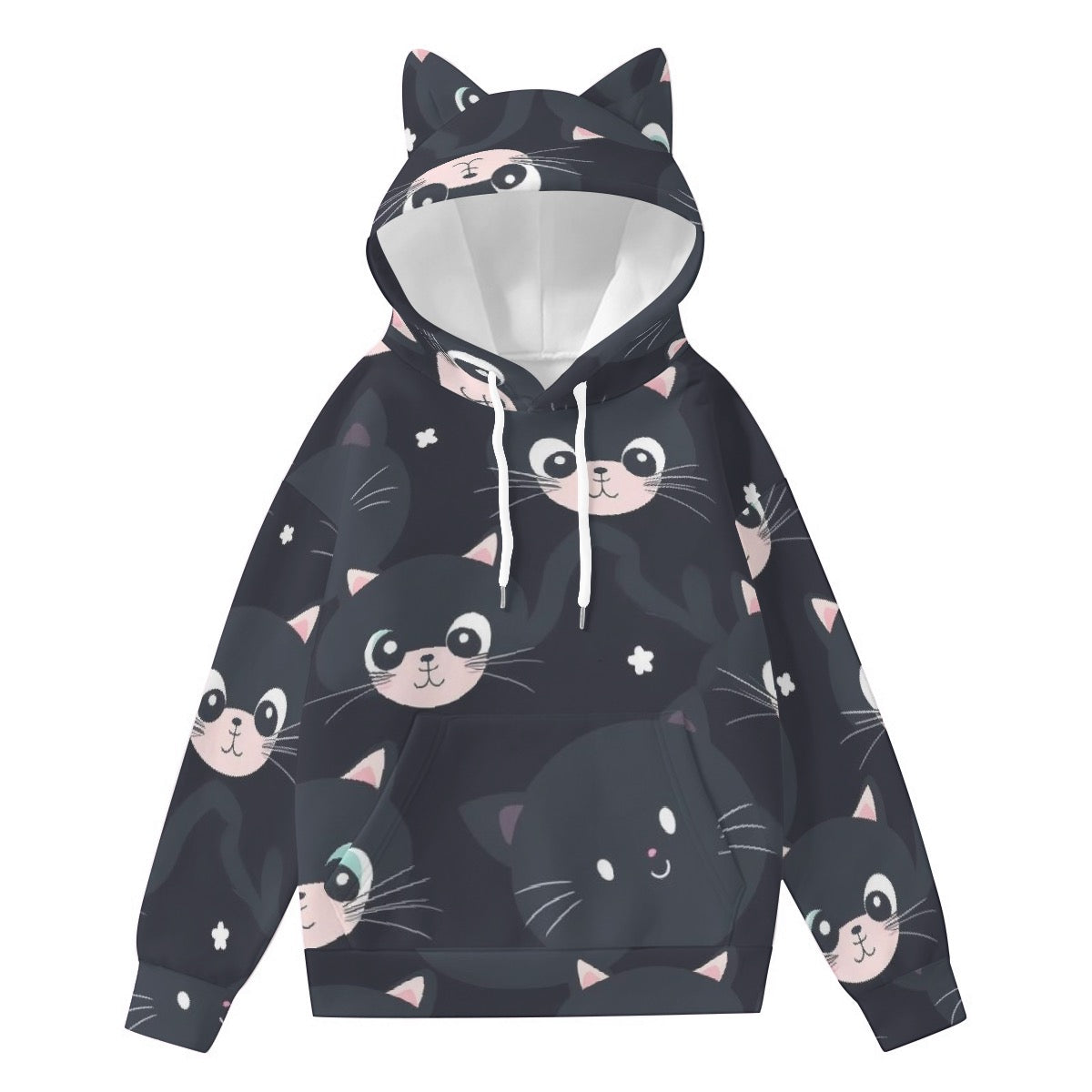 All-Over Print Women’s Hoodie With Decorative Ears