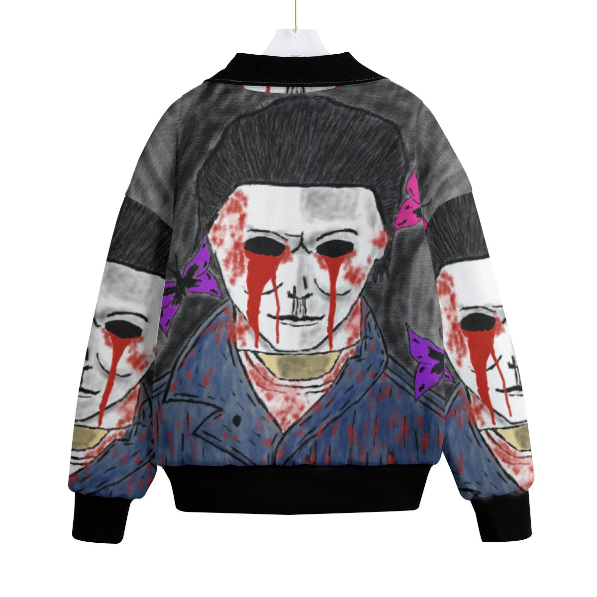 All-Over Print Unisex Knitted Fleece Lapel Outwear