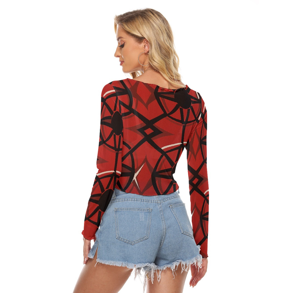 All-Over Print Women's Mesh Long Sleeves T-shirt