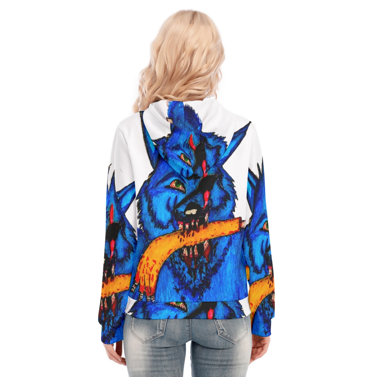 All-Over Print Women's Hoodie With Zipper