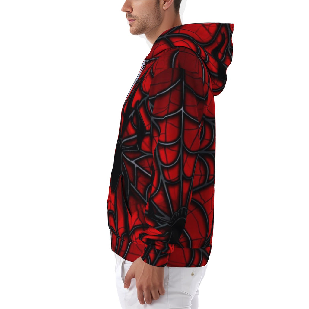 All-Over Print Zip Up Hoodie With Pocket