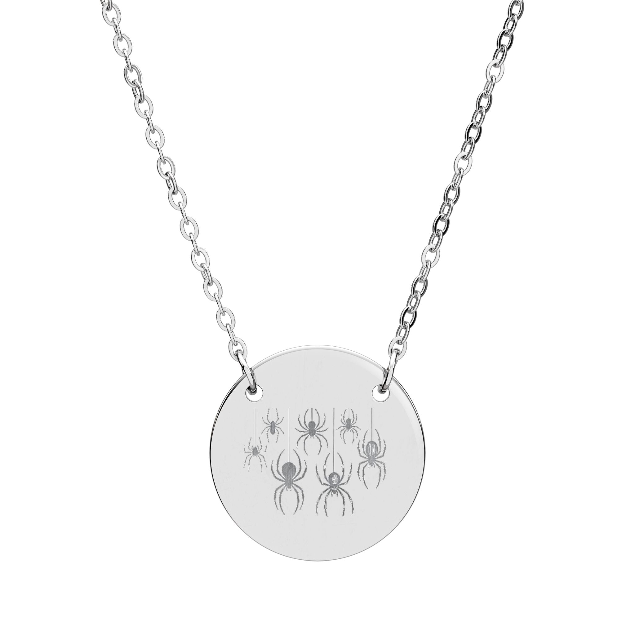 Engravable Round Disc Necklace — Personalized Circle Pendant Gift